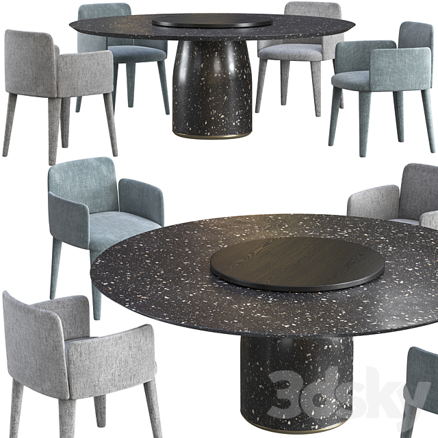 Dining table Lemamobili Bule + chair Lemamobili Babi 3DSMax File - thumbnail 1