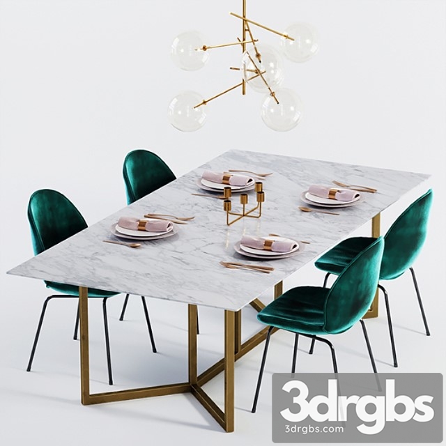 Dining table loft 2 3dsmax Download - thumbnail 1