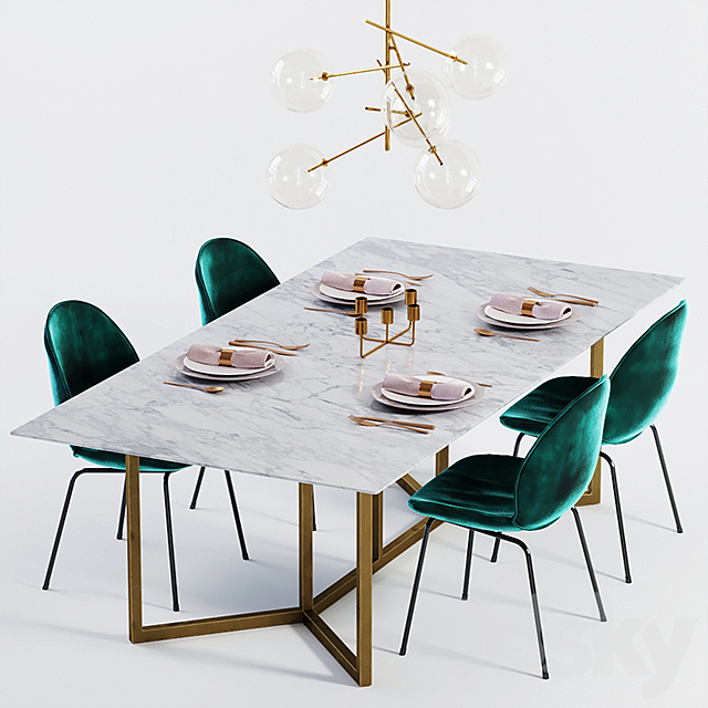 Dining table loft 3DSMax File - thumbnail 1