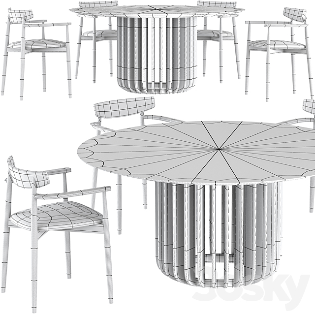 Dining table Miniforms Juice + chair Miniforms Claretta 3DSMax File - thumbnail 4