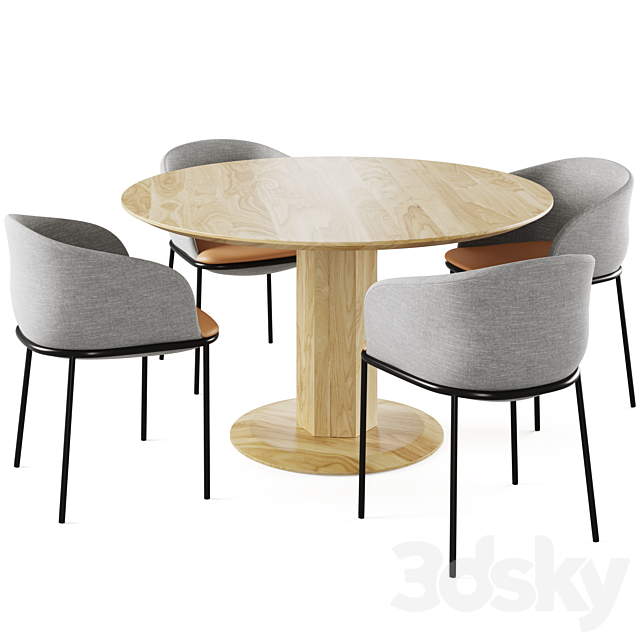 Dining table Pisa and Chair Embrace by Cosmorelax 3DSMax File - thumbnail 2