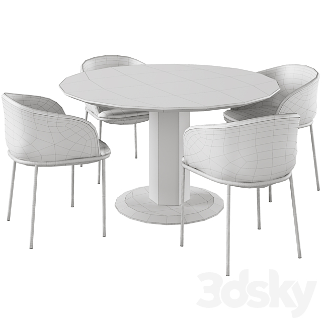 Dining table Pisa and Chair Embrace by Cosmorelax 3DSMax File - thumbnail 4