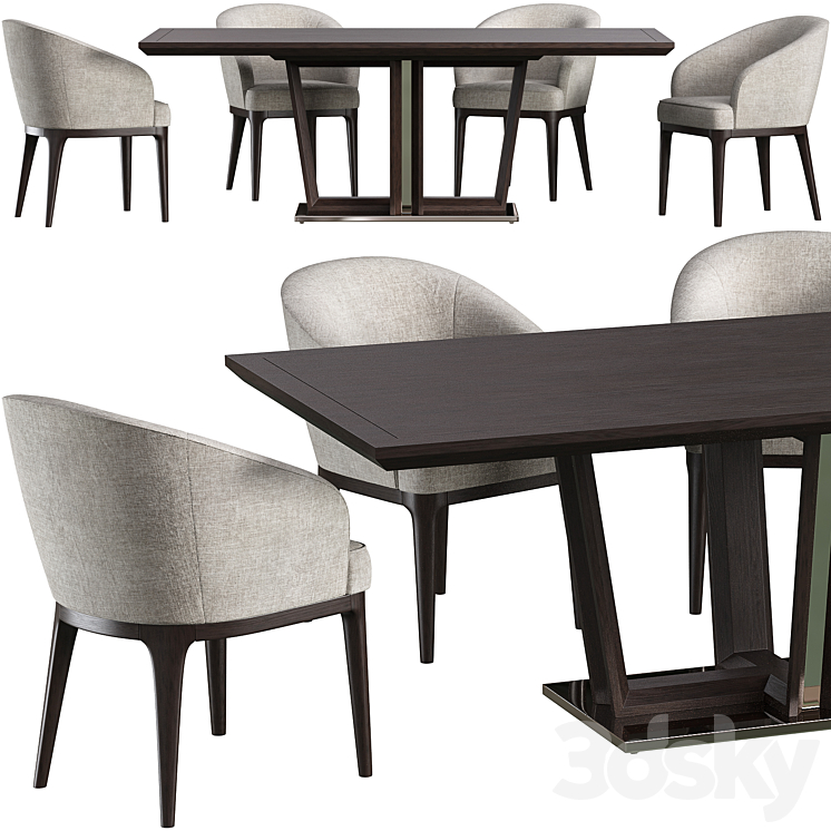 Dining table Tosconova Diamond + chair Tosconova Eva 3DS Max - thumbnail 2