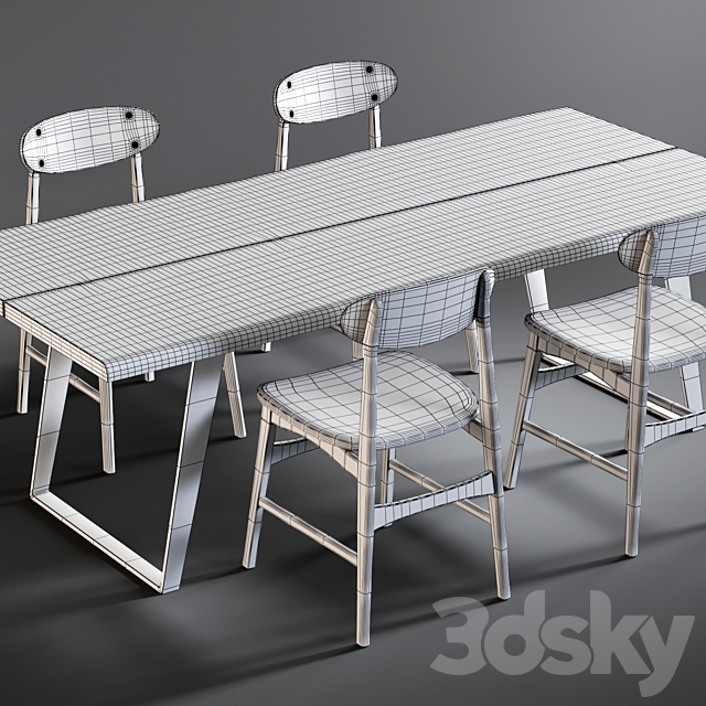 Dining Table Yukon & Chair Vernon 3DSMax File - thumbnail 3