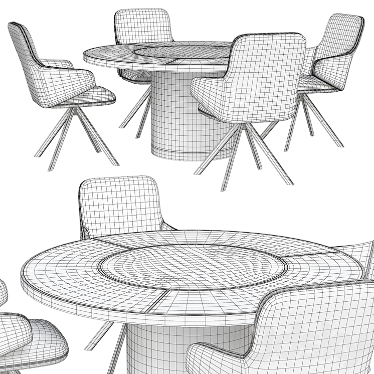 Dining talbe SOFTLINE NUUK and Reflex SIGNORE DEGLI ANELLI 3DS Max Model - thumbnail 2