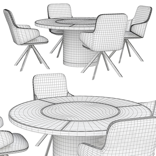 Dining talbe SOFTLINE NUUK and Reflex SIGNORE DEGLI ANELLI 3DSMax File - thumbnail 2