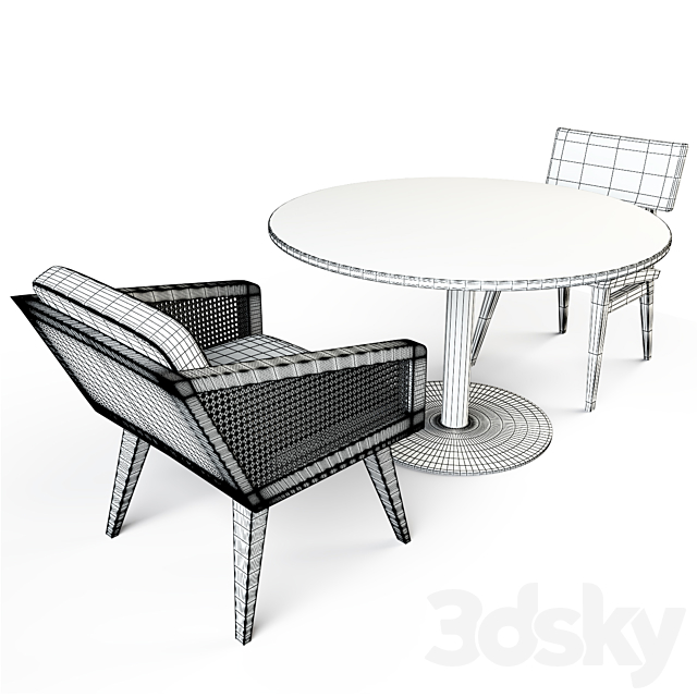 dining_table_mk 3DS Max Model - thumbnail 4