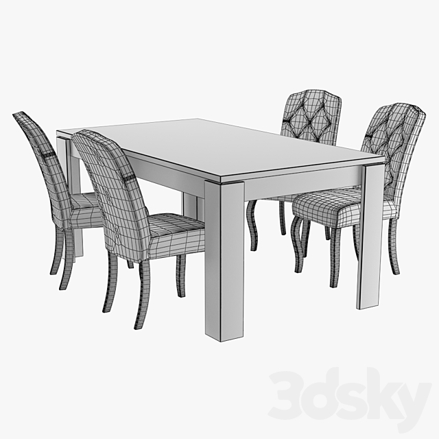 Dinner table 3DS Max Model - thumbnail 3