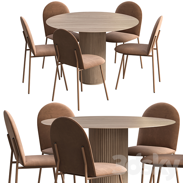 Dinner table Asplund Palais Royal + Chair Delo Sok 3DSMax File - thumbnail 1