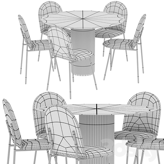 Dinner table Asplund Palais Royal + Chair Delo Sok 3DSMax File - thumbnail 3