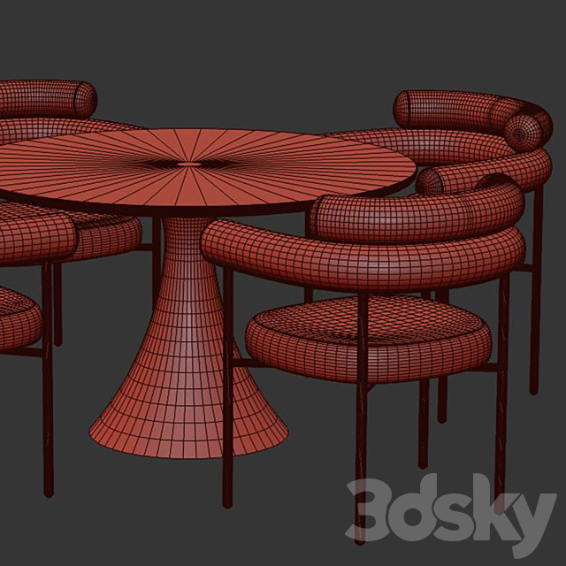 Dinning chair and table67 3ds Max - thumbnail 3