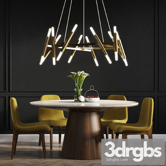 Dinning set 01 2 3dsmax Download - thumbnail 1