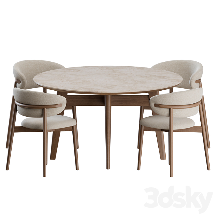 Dinning Set 01 by Calligaris 3DS Max - thumbnail 1