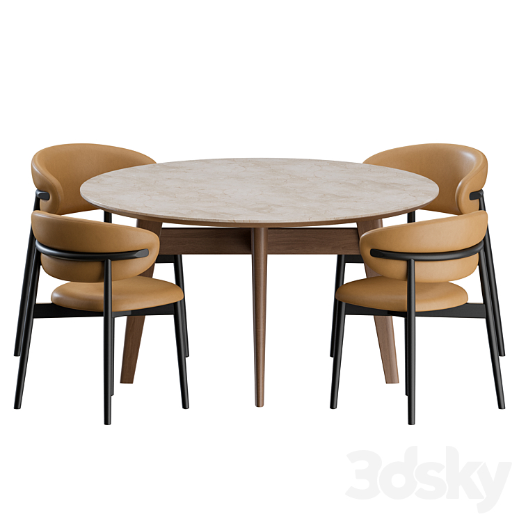 Dinning Set 01 by Calligaris 3DS Max - thumbnail 2