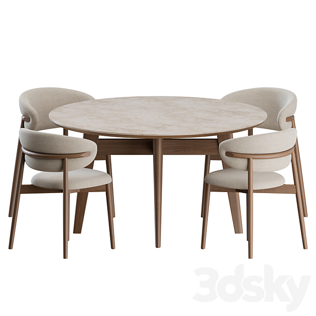 Dinning Set 01 by Calligaris 3DSMax File - thumbnail 1