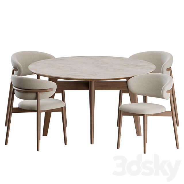 Dinning Set 01 by Calligaris 3DSMax File - thumbnail 3