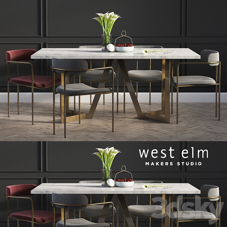 Dinning Set 02 3DS Max - thumbnail 1