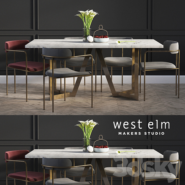 Dinning Set 02 3DSMax File - thumbnail 1