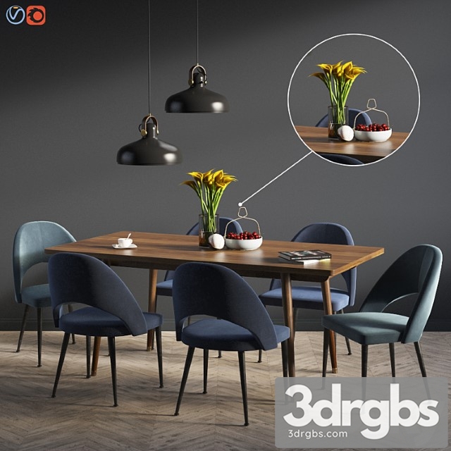 Dinning set 03 2 3dsmax Download - thumbnail 1