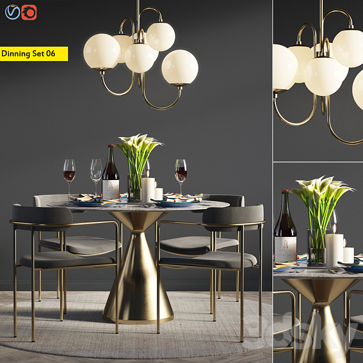 Dinning Set 06 3DS Max - thumbnail 1