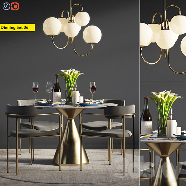 Dinning Set 06 3DSMax File - thumbnail 1