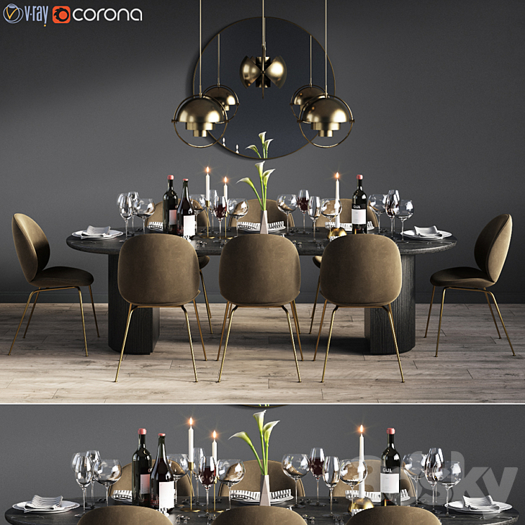 Dinning Set 08 3DS Max - thumbnail 1