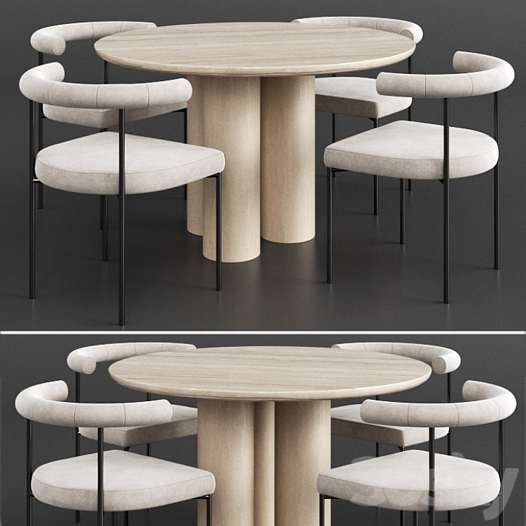 Dinning set 1 3DS Max - thumbnail 1