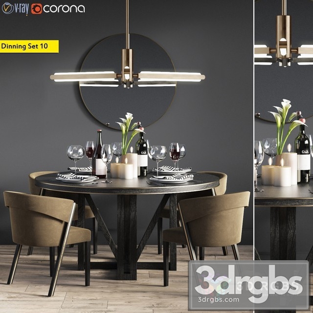 Dinning Set 10 3dsmax Download - thumbnail 1