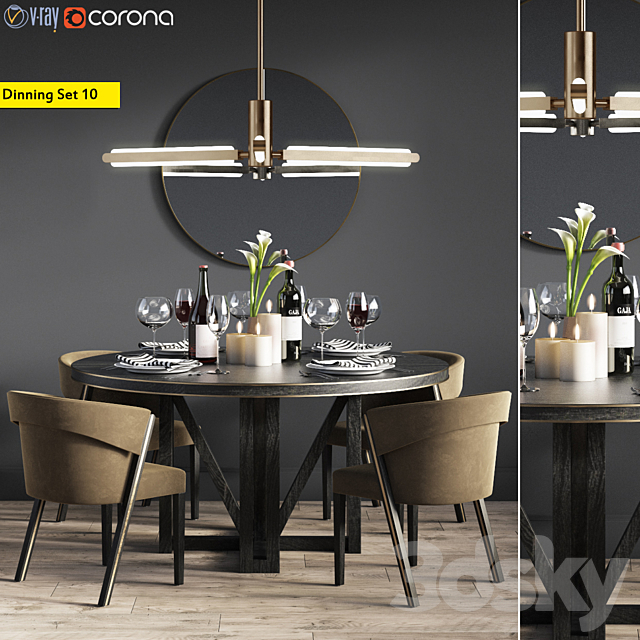 Dinning Set 10 3DSMax File - thumbnail 1