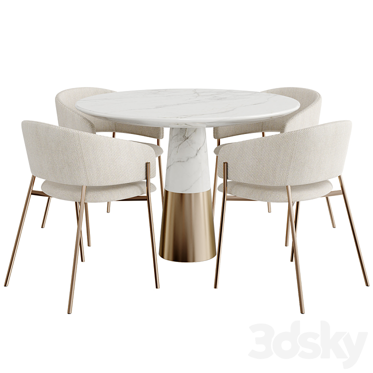 Dinning Set 101 3DS Max Model - thumbnail 2