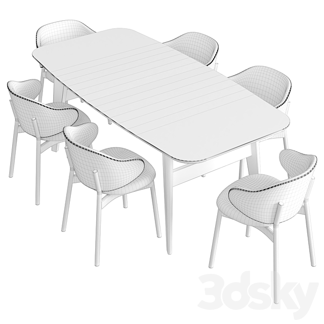 Dinning Set 108 3DS Max Model - thumbnail 4