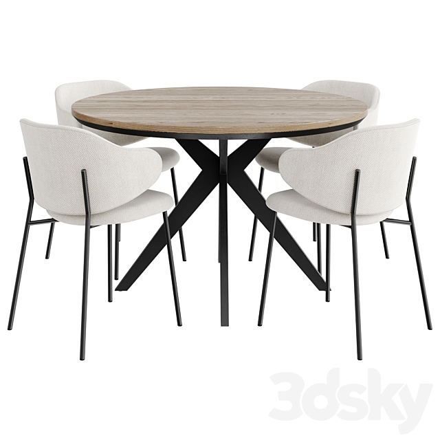 Dinning Set 109 3DS Max Model - thumbnail 2