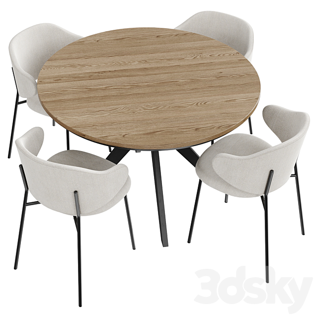 Dinning Set 109 3DS Max Model - thumbnail 3