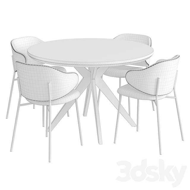 Dinning Set 109 3DS Max Model - thumbnail 4