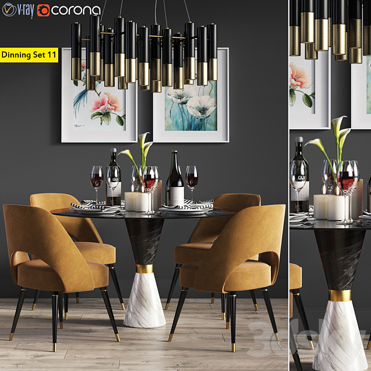 Dinning Set 11 3DS Max - thumbnail 1