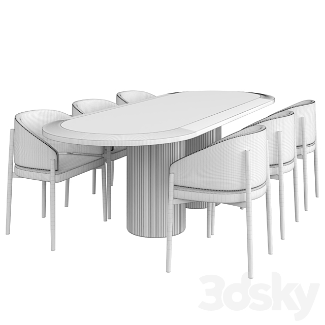 Dinning set 12 3DSMax File - thumbnail 4