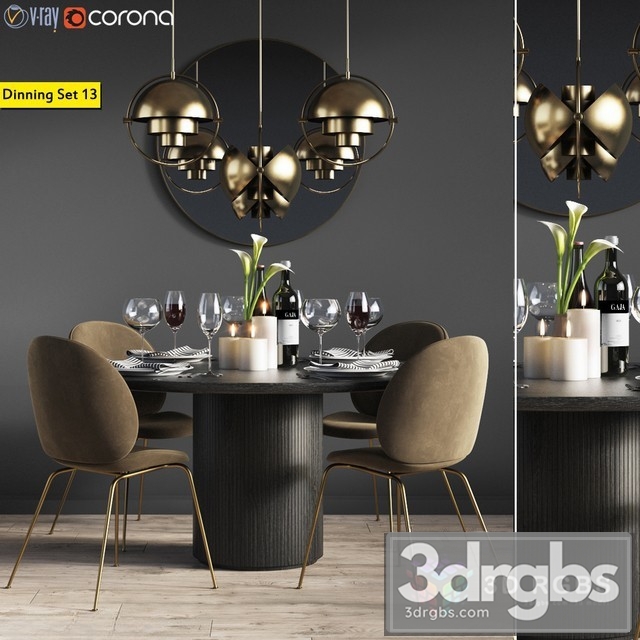 Dinning Set 13 3dsmax Download - thumbnail 1