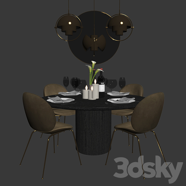 Dinning Set 13 3DSMax File - thumbnail 2