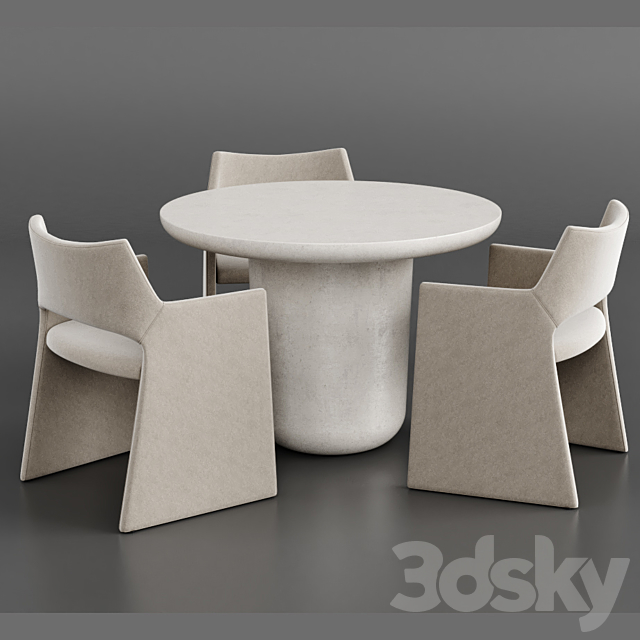 Dinning set 15 3DS Max Model - thumbnail 2