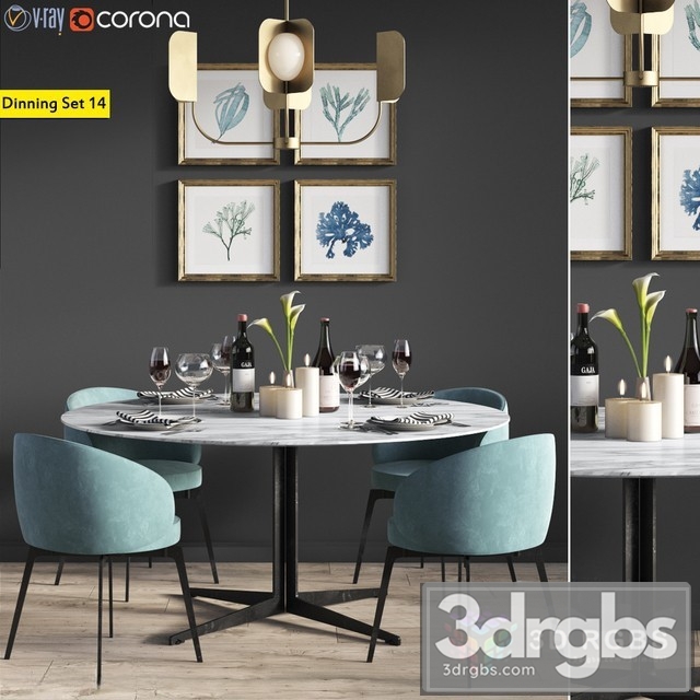 Dinning Set 15 3dsmax Download - thumbnail 1