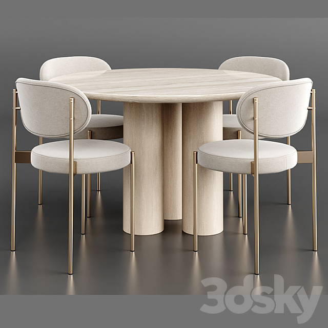 Dinning set 16 3DS Max Model - thumbnail 2