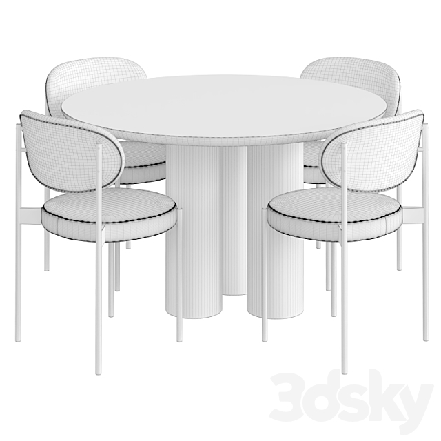 Dinning set 16 3DS Max Model - thumbnail 4