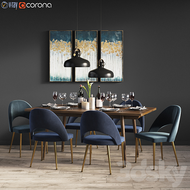 Dinning Set 16 3DSMax File - thumbnail 2