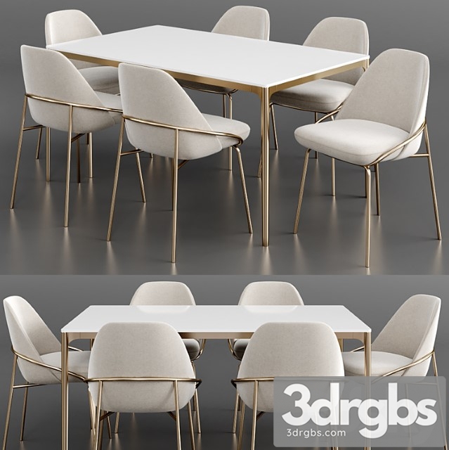 Dinning Set 22 1 3dsmax Download - thumbnail 1