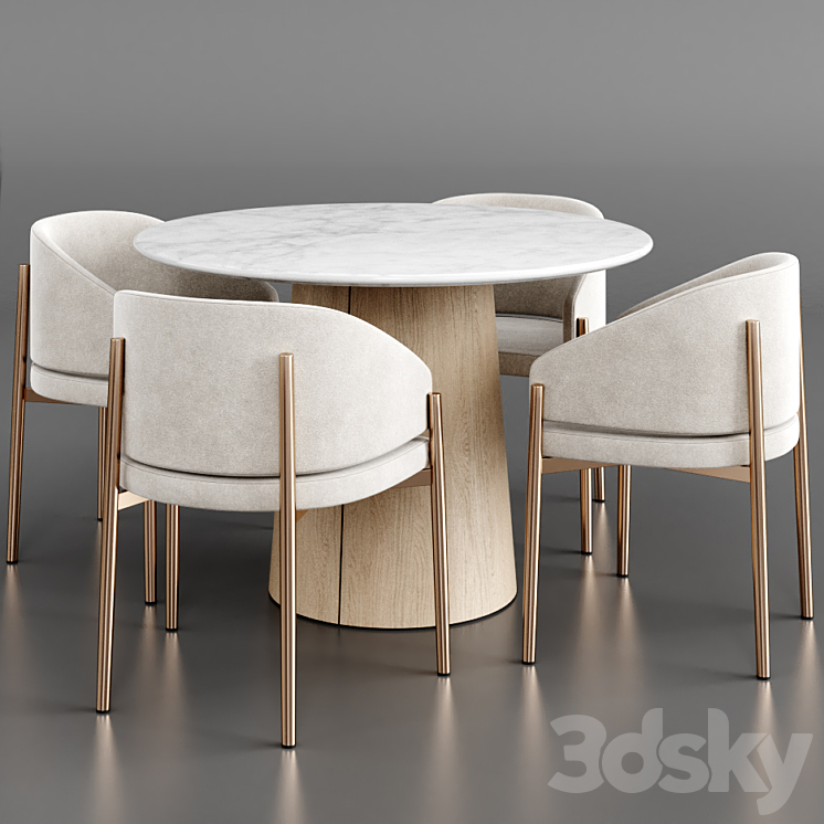 Dinning set 23 3DS Max - thumbnail 1