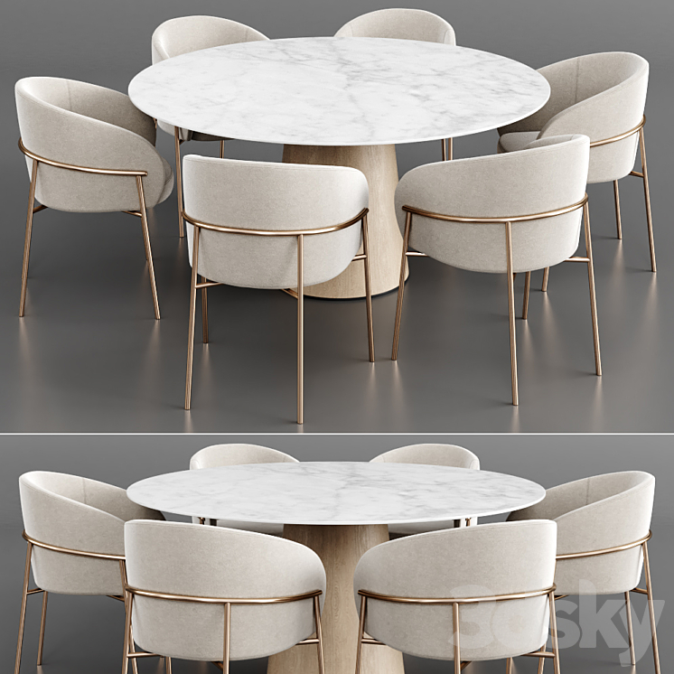 Dinning set 26 3DS Max Model - thumbnail 1