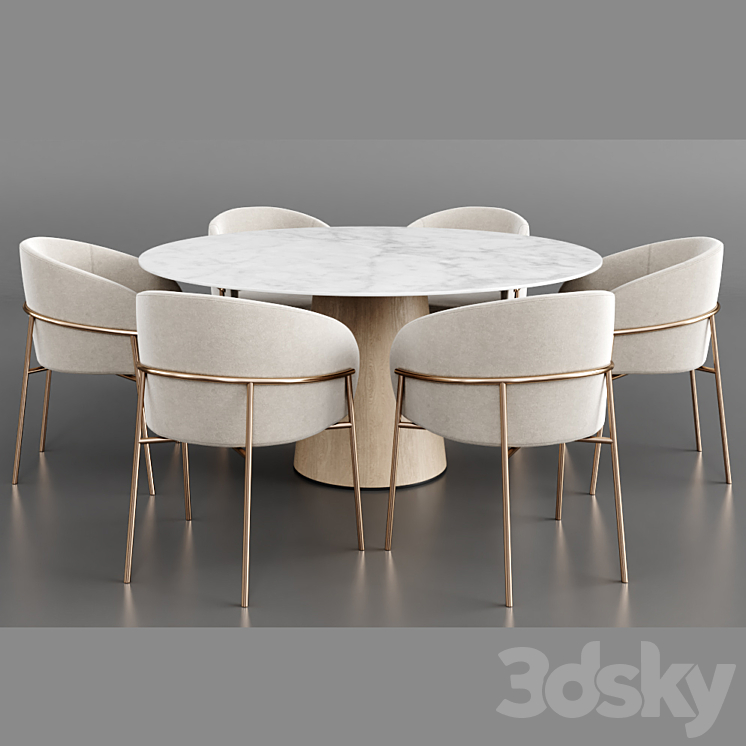 Dinning set 26 3DS Max Model - thumbnail 2