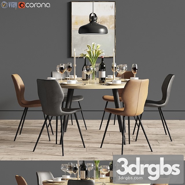 Dinning set 27 2 3dsmax Download - thumbnail 1