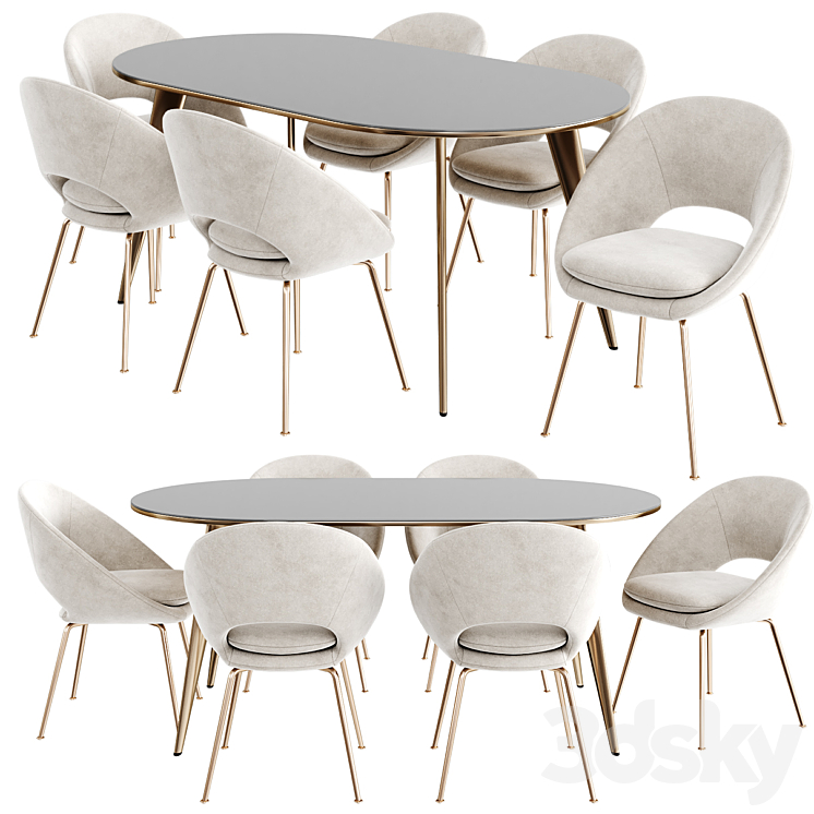 Dinning set 27 3DS Max Model - thumbnail 1