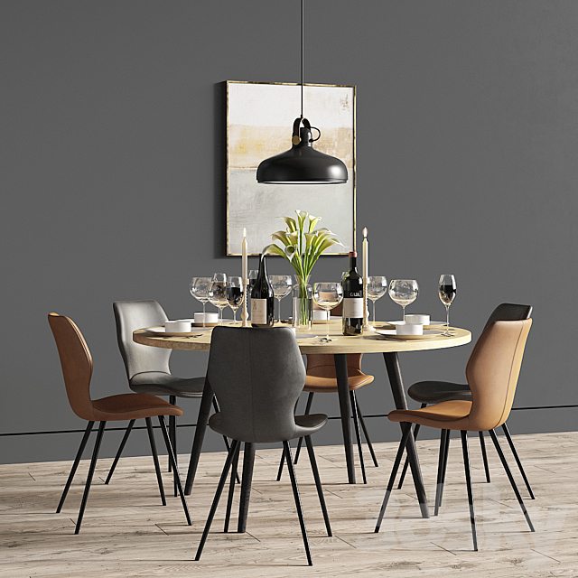 Dinning Set 27 3DS Max Model - thumbnail 2